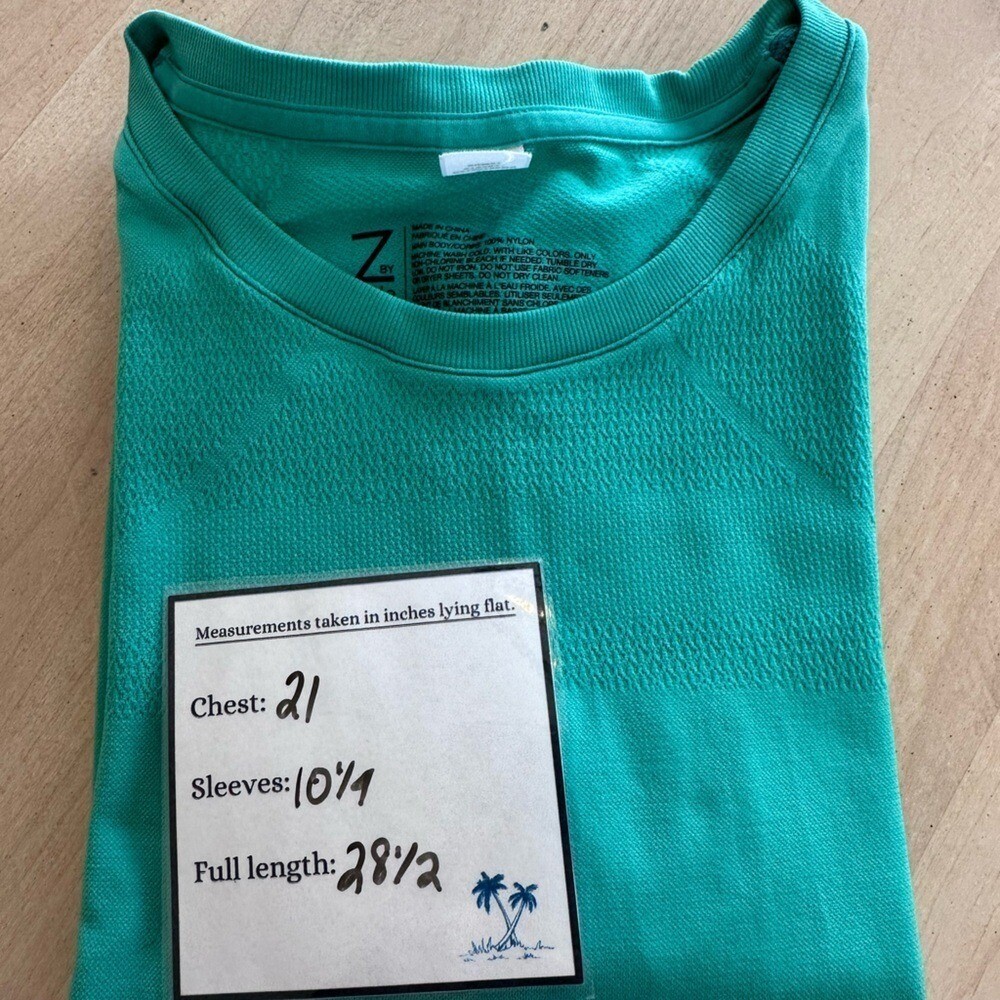 Zella Activewear T-Shirt Mens XL Turquoise Short Sleeve Athletic Top gallery