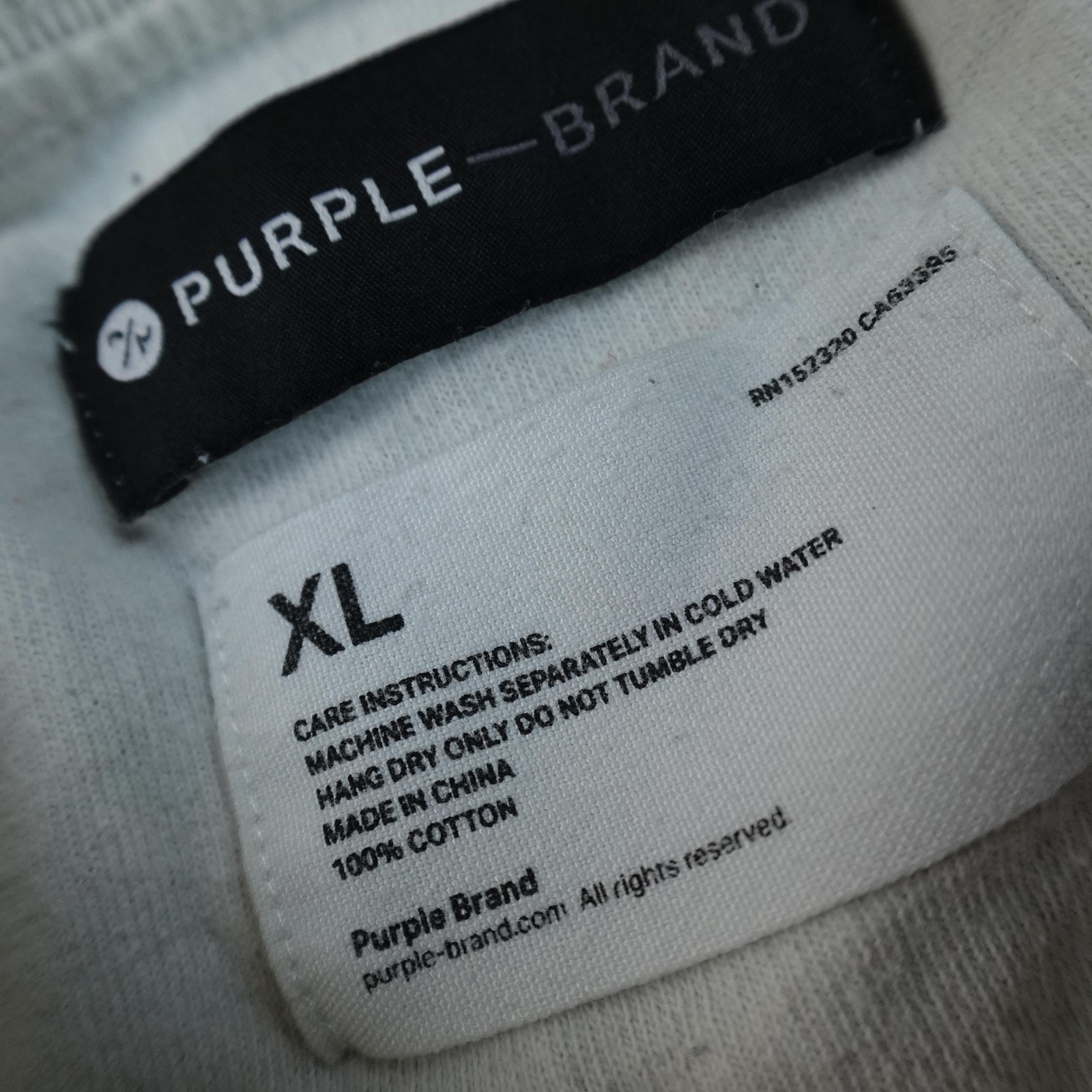Purple Brand Shirt Mens XL Gray White Short Sleeve Graphic Logo Tee T-Shirt Top gallery