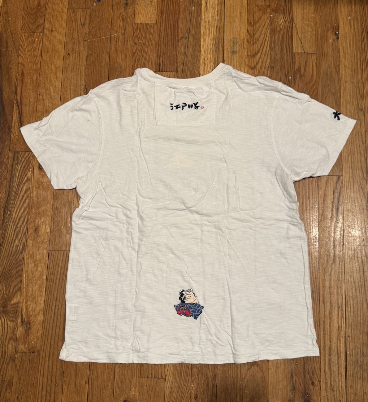 Edo Katsu Tairyo Festival Series Graphic Samurai Warrior White T-shirt Size XL gallery