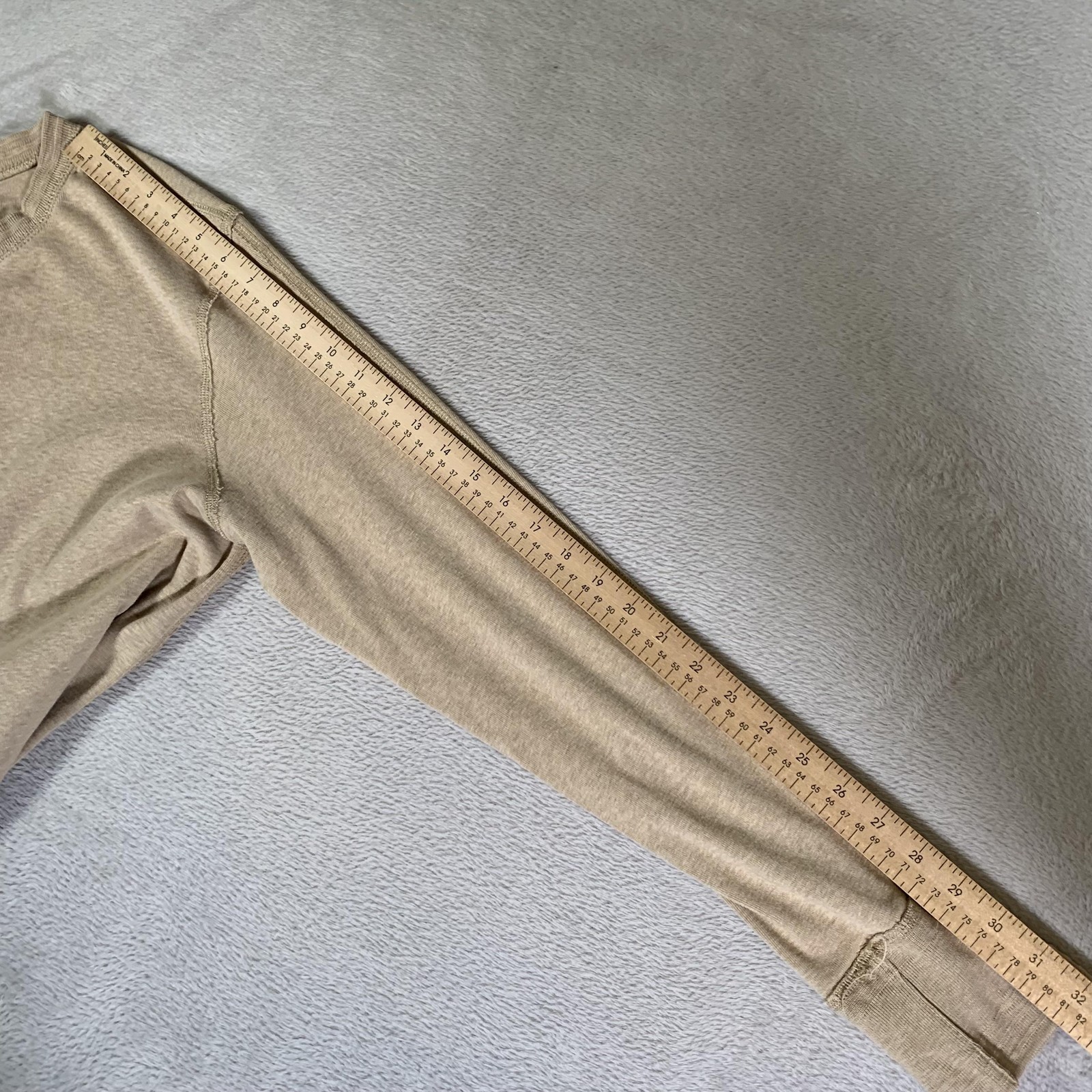 Vintage Polo Ralph Lauren Shirt Mens XL Beige Long Sleeve Henley Cotton Knit gallery