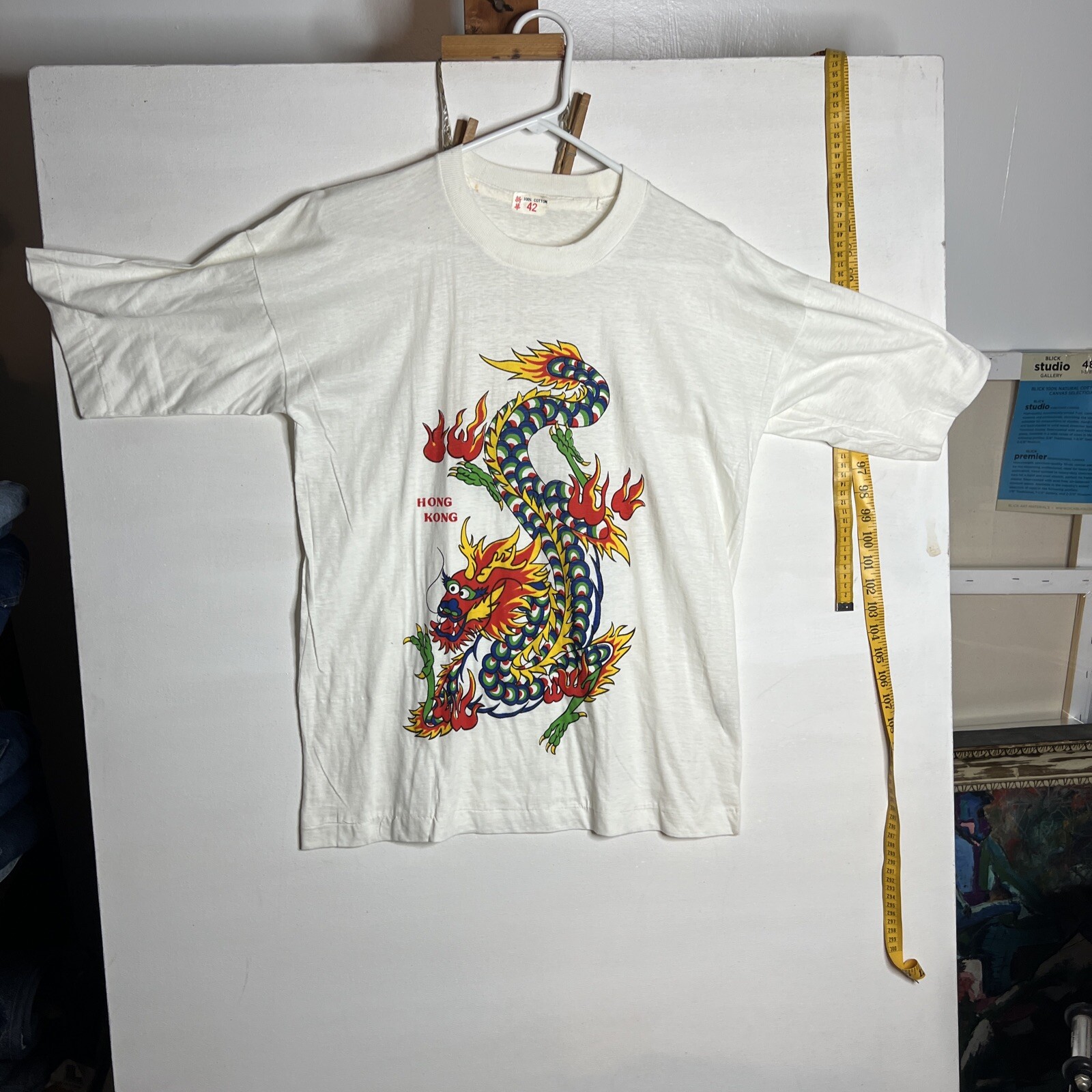 Vintage Hong Kong Men’s Single Stitch T Shirt 42 Euro Dragon