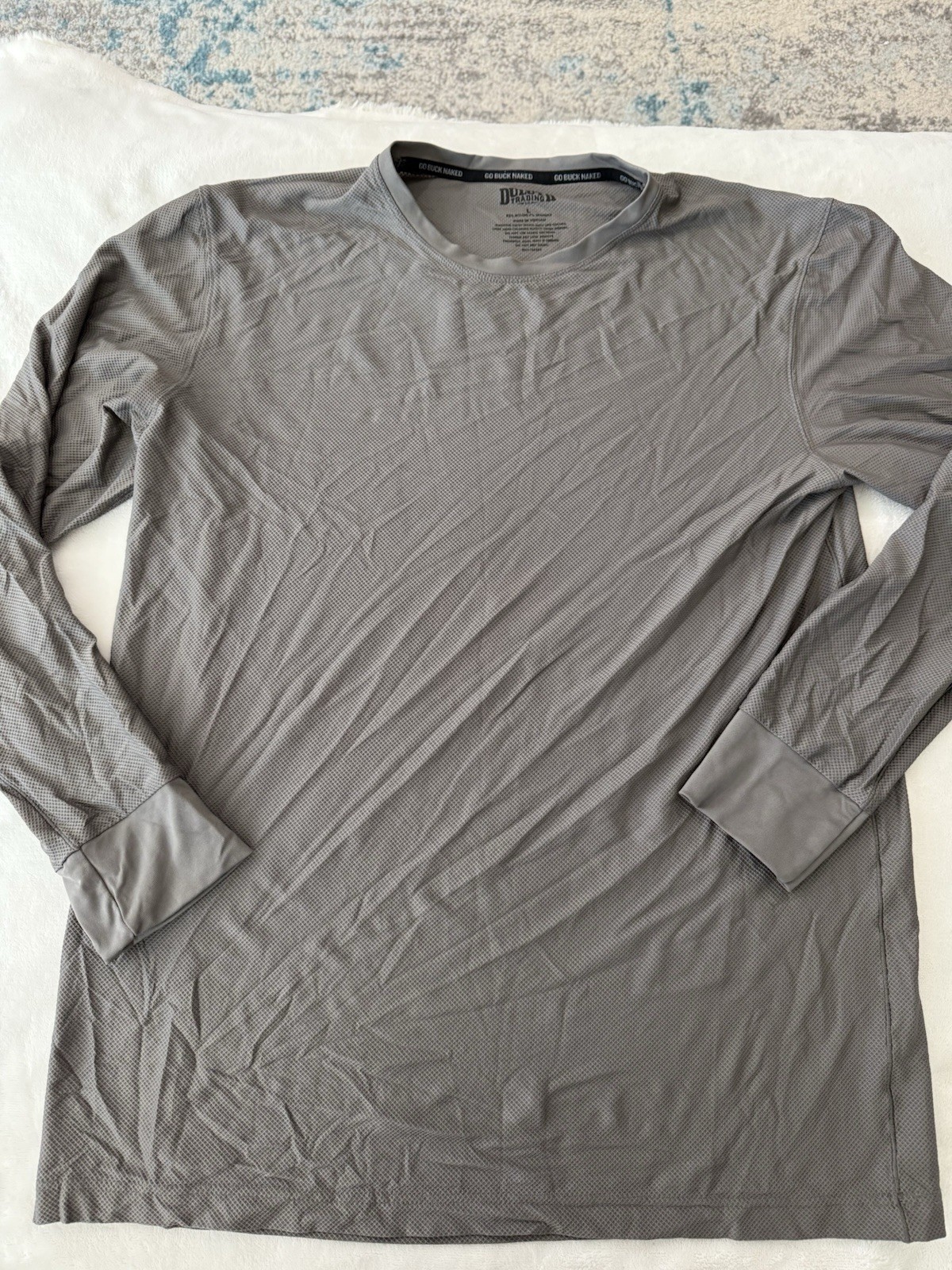 Duluth Trading Shirt Mens Large Black Go Buck Naked Base Layer Nylon Stretch E45