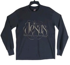 Vtg 90s Single Stitch Shirt Men L Black Gold “Jesus Reason For Season” Christmas