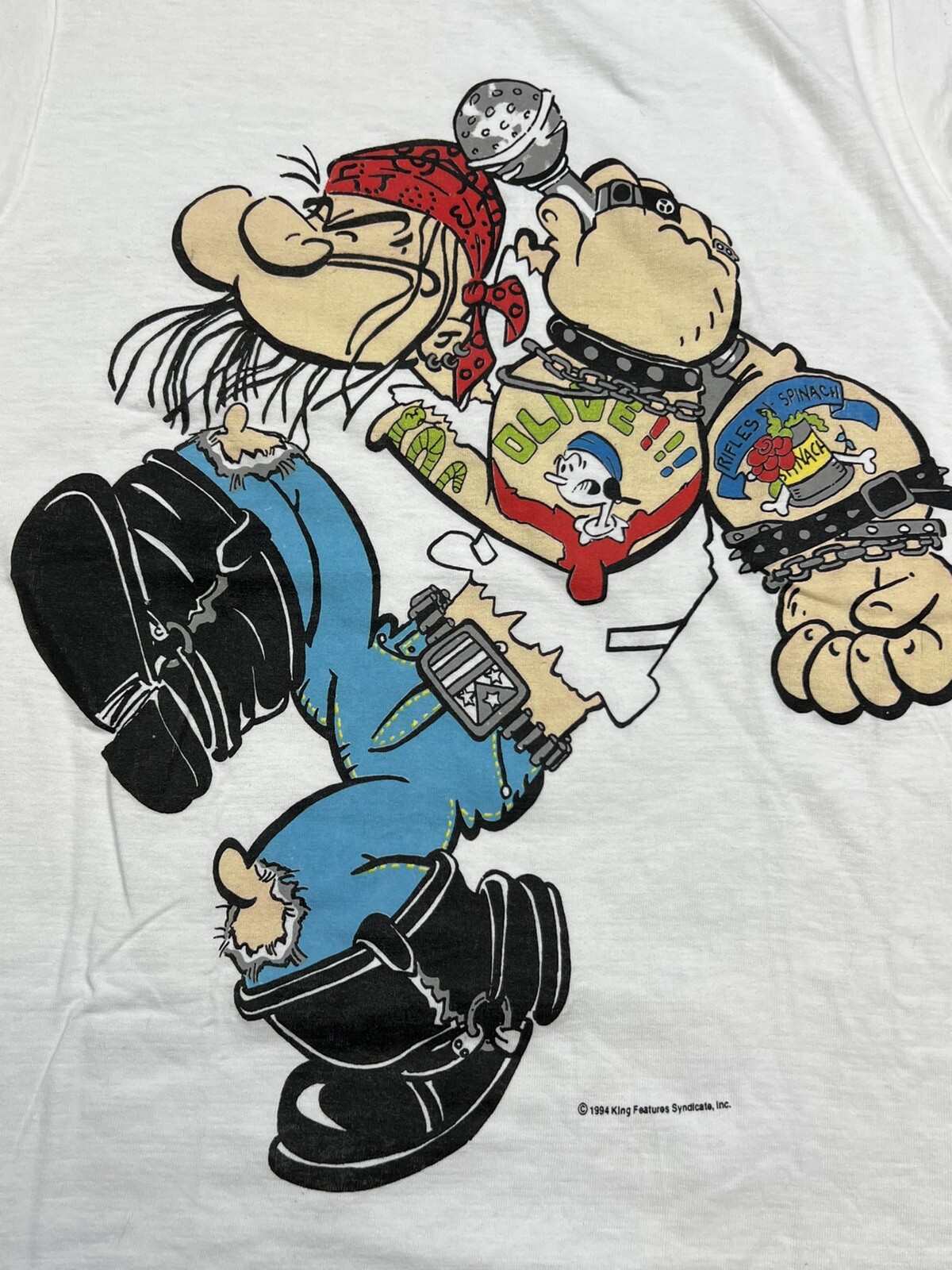 Popeye Punk Rock T-Shirt Men's M Single Stitch Vintage 90s gallery