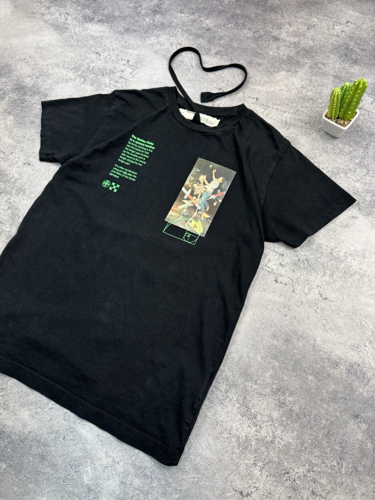 Off-White "Golden Ratio" Pascal Skeleton Graphic Black T-Shirt gallery