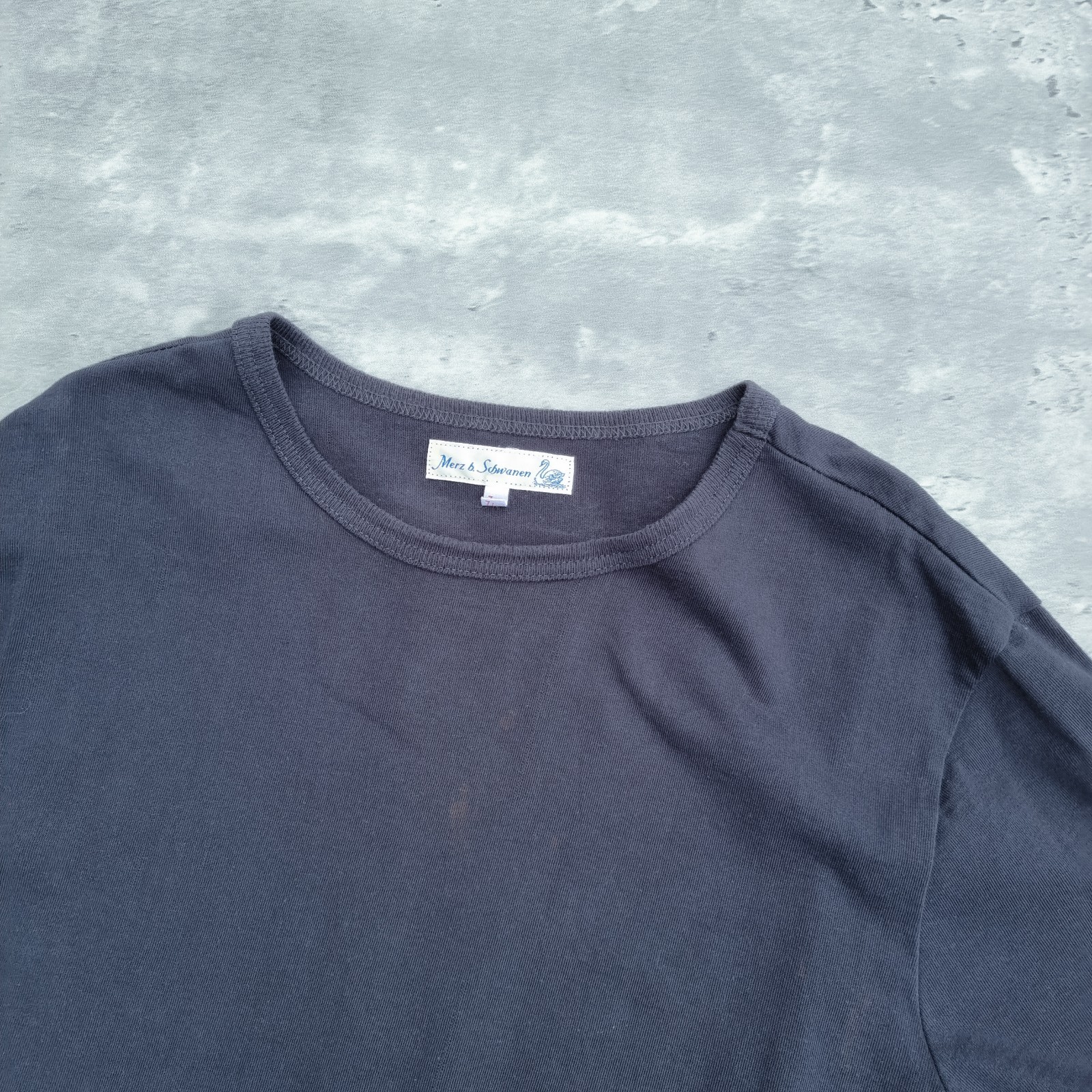 Merz b. Schwanen 215 Loopwheeled Classic Fit T-Shirt Men's 7/XL Navy Black gallery