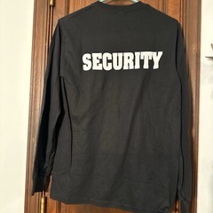SECURITY LS SHIRT Event Bouncer Staff Guard Police Shirt Tee Black Men’s Small