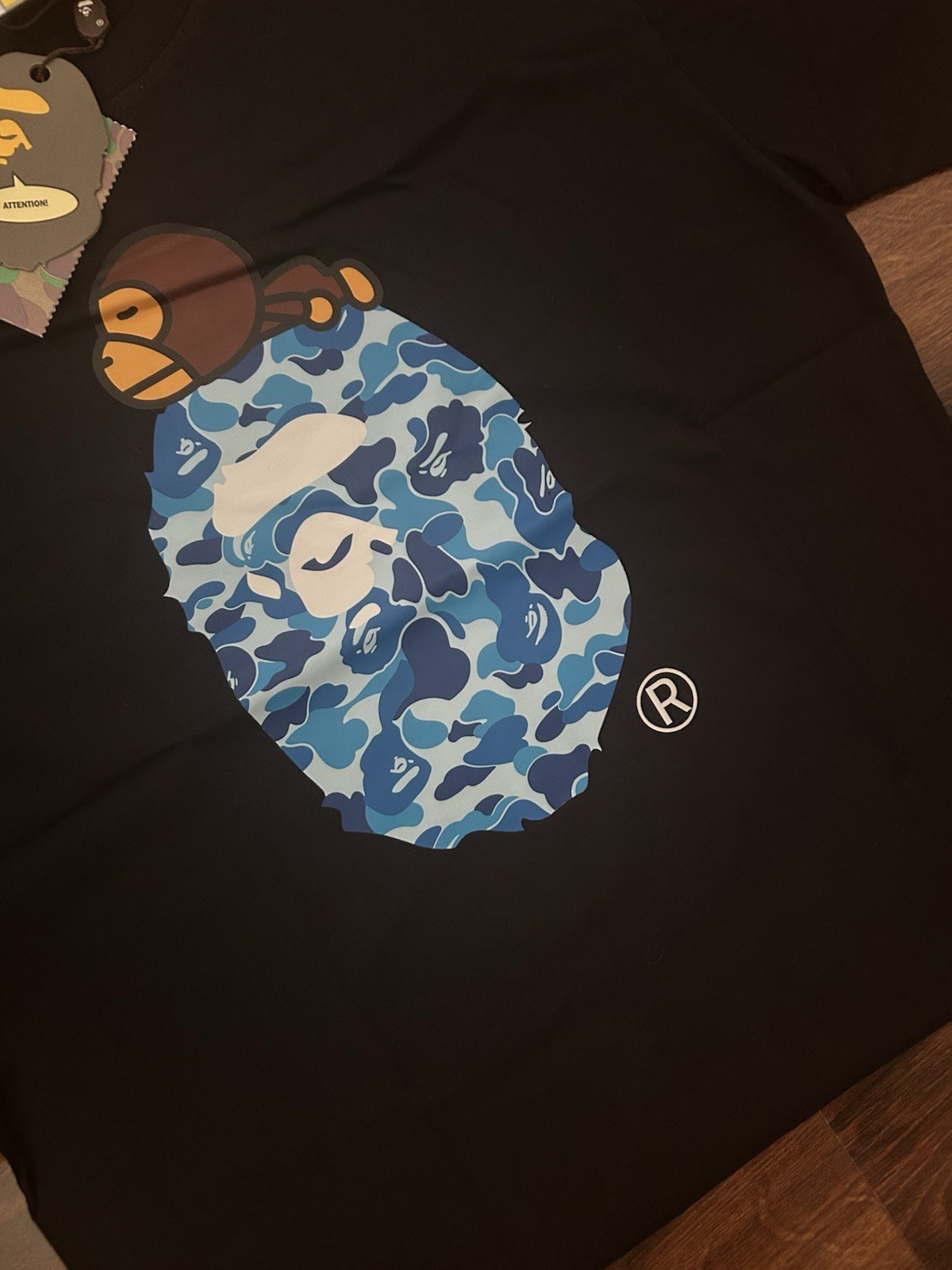 A Bathing Ape BAPE Logo Graphic Print Tee Men's M Black Crew Neck Short Sleeve gallery