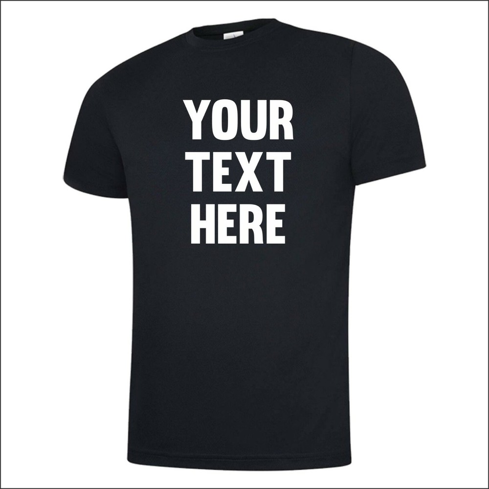 Personalised Uneek Men Ultra Cool T Shirt Gym Running Leisure Sports Printed Top