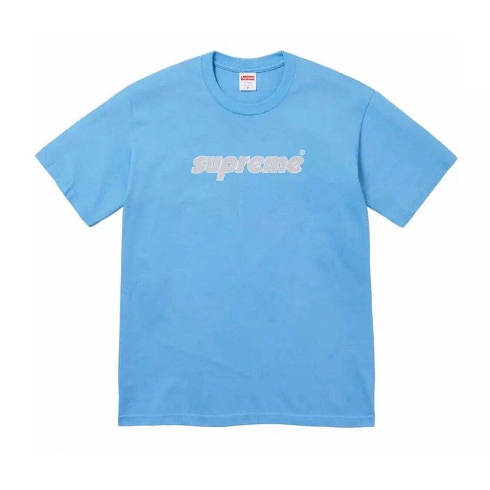 SUPREME Pinline Logo Tee Short T-Shirt Sleeve Shirt in Blue Medium gallery