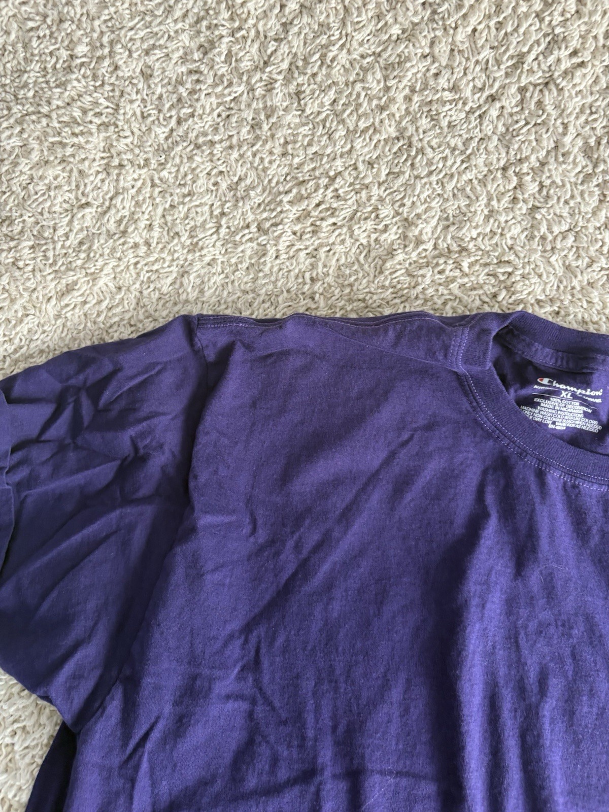 Champion shirt adult extra large 1XL purple short sleeve crewneck casual mens a2 gallery