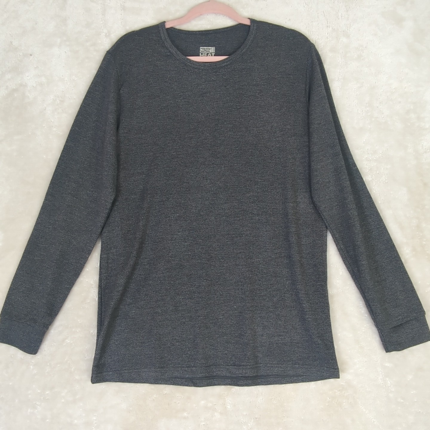 32 Degrees Heat Men's L Long Sleeve Gray Knit Base Layer Shirt gallery