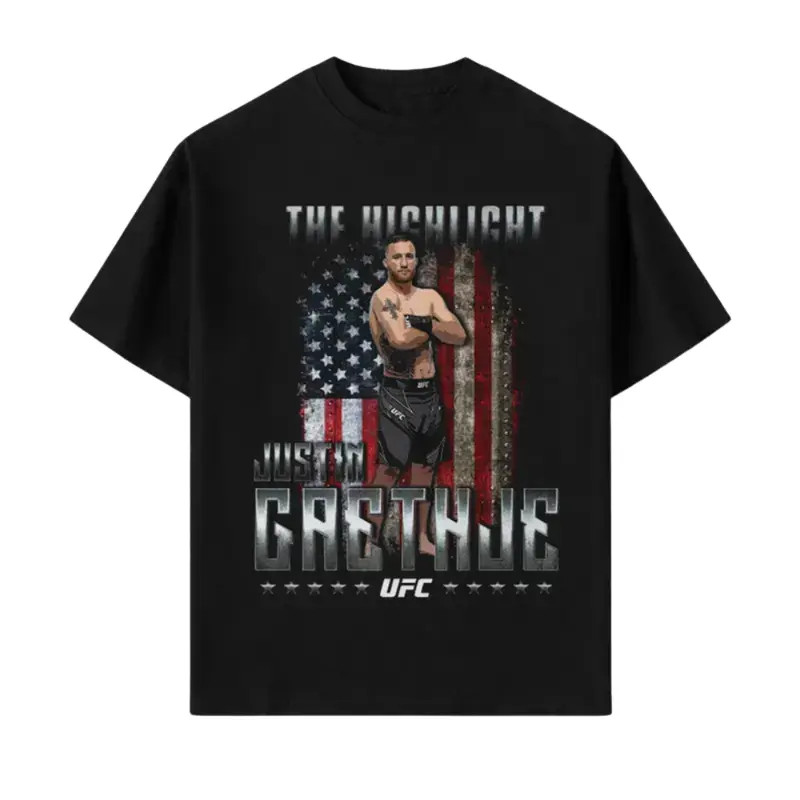 Justin Gaethje The Highlight Freedom 250 Graphic T Shirt, Vintage MMA Champion gallery