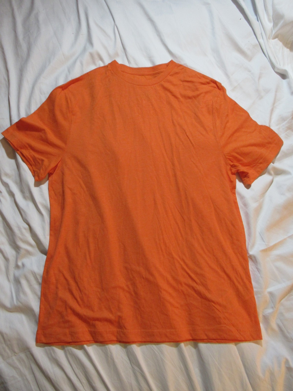 Fanatics Mens Large Orange T-shirt Short Sleeve Polyester Blend Stretch Fit New