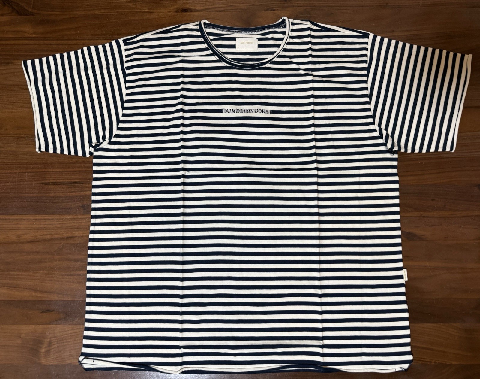 Aime Leon Dore ALD Striped Tee Beach T-Shirt SS25 Queens Navy Blaze Mens Size XL gallery