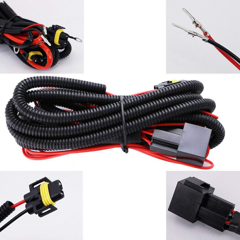 H8 H11 880 881 Wiring Harness With Relay Switch Conversion Kit Fog Lights Bulbs
