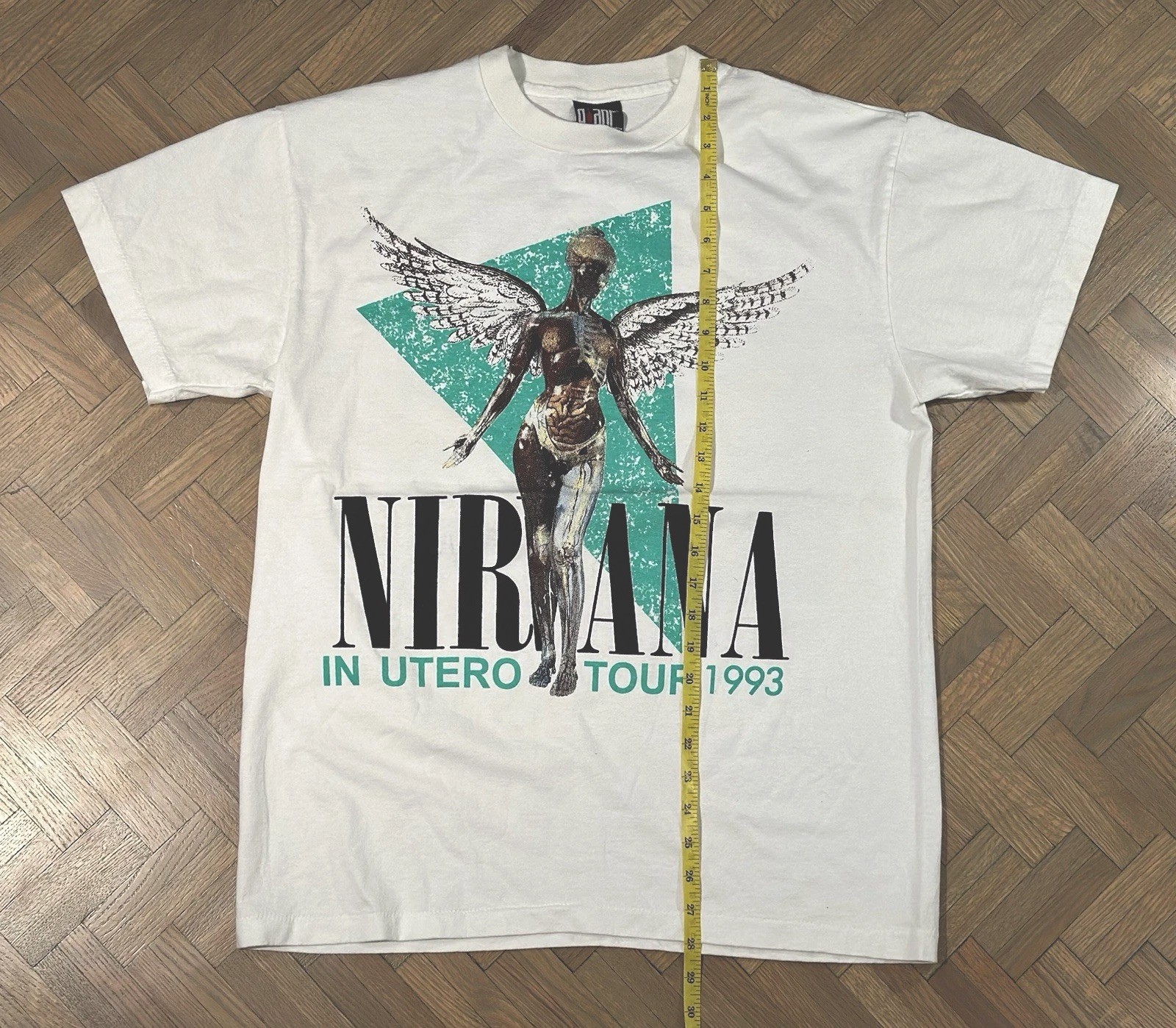 NIRVANA vintage 1993 IN UTERO TOUR t shirt RARE TURQUOISE gallery