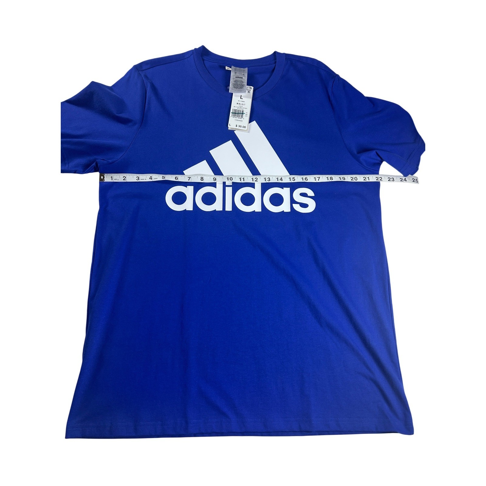 Adidas Mens T-Shirt Large Blue Graphic Logo Activewear Casual Training Tee NEW gallery