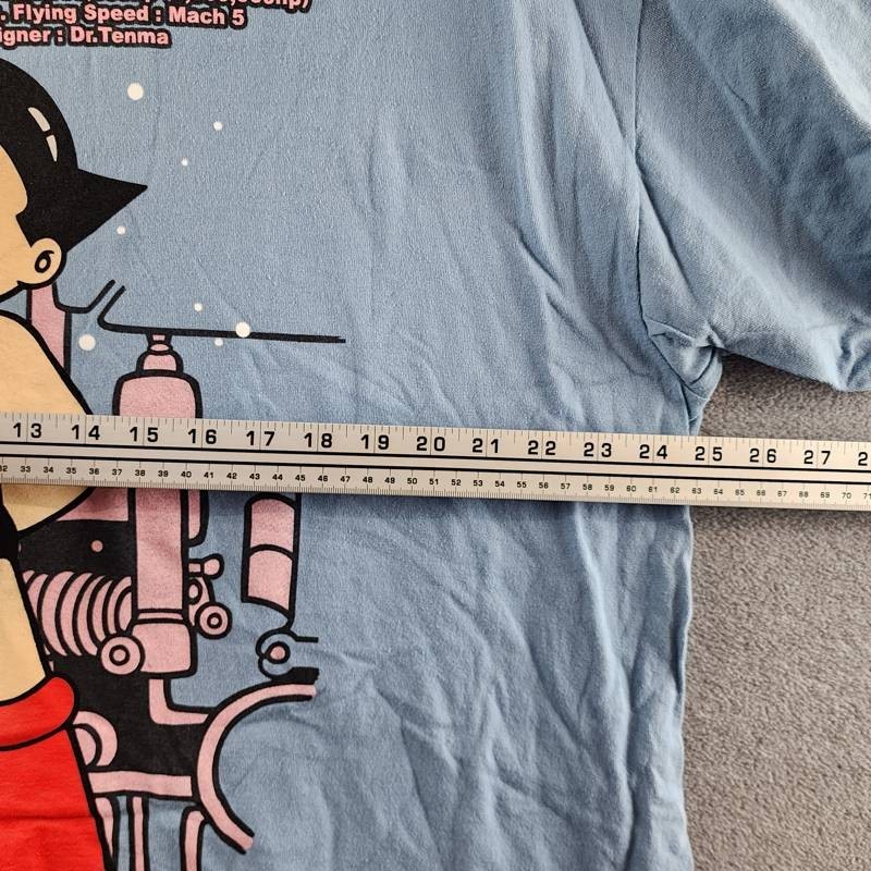 Astro Boy Kanji Graphic Print Tee Mens XL Light Blue Multi Crewneck Short Sleeve gallery