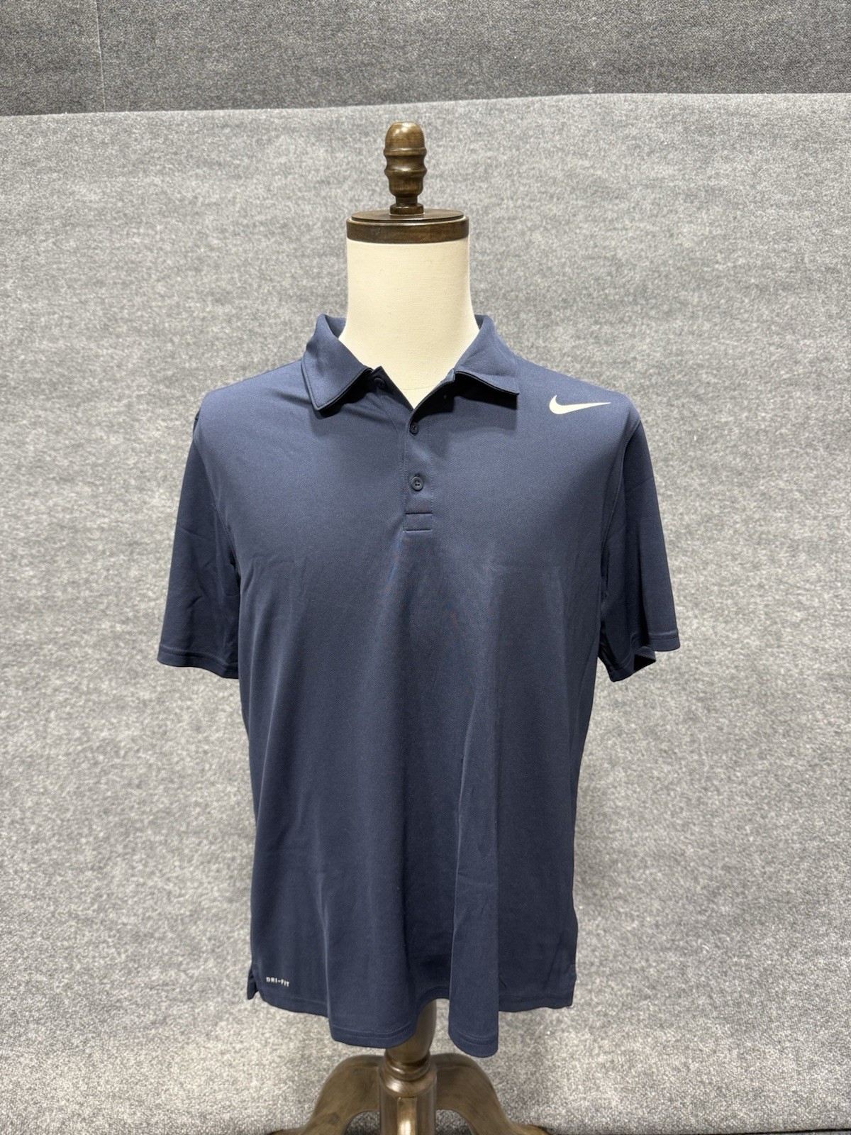 Nike Tennis Dri-FIT Polo Shirt Mens Large Blue Athletic Performance Golf gallery