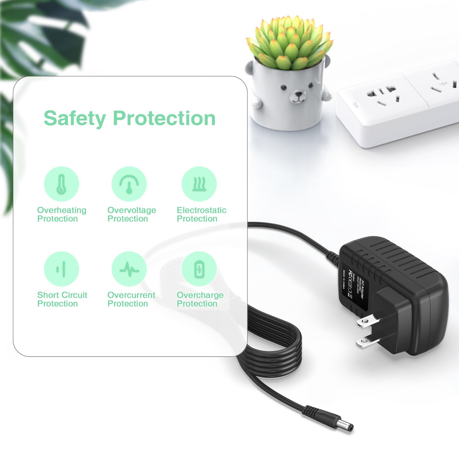 12V/2A AC-DC Adapter(Input 100-240V, Output 12V 2A) with DC Connector 10 pcs