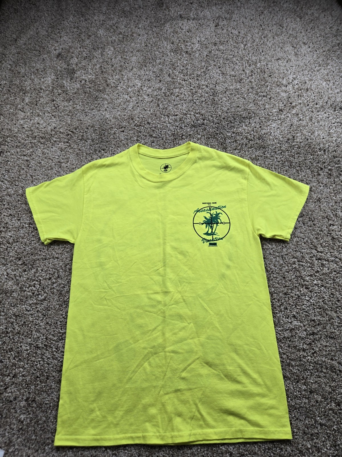 Drake 'Assassination Vacation T-shirt Medium Neon Yellow 2019 World Tour gallery