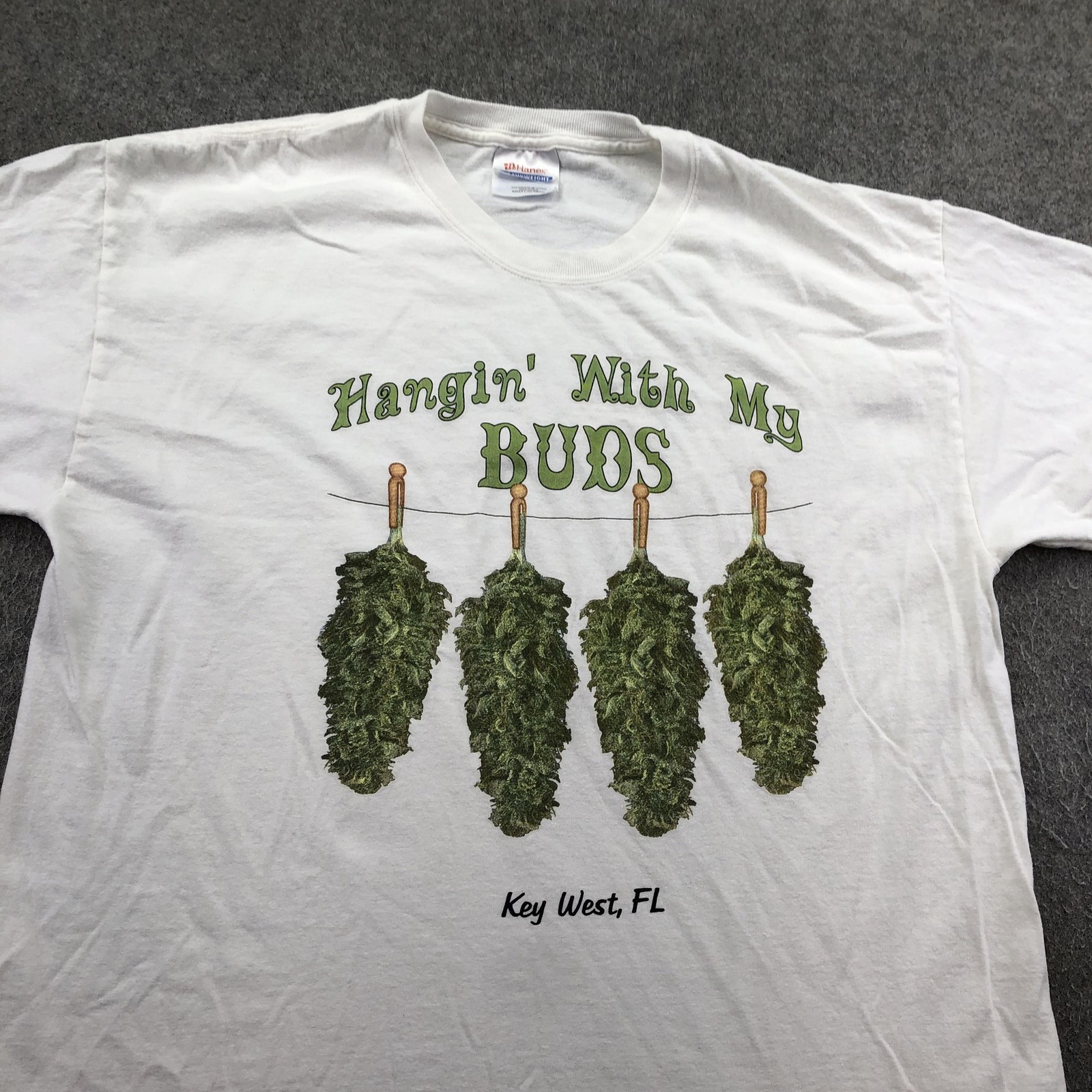 Vintage Weed Shirt Mens Large White Hanes Key West Hangin With My Buds Graphic gallery