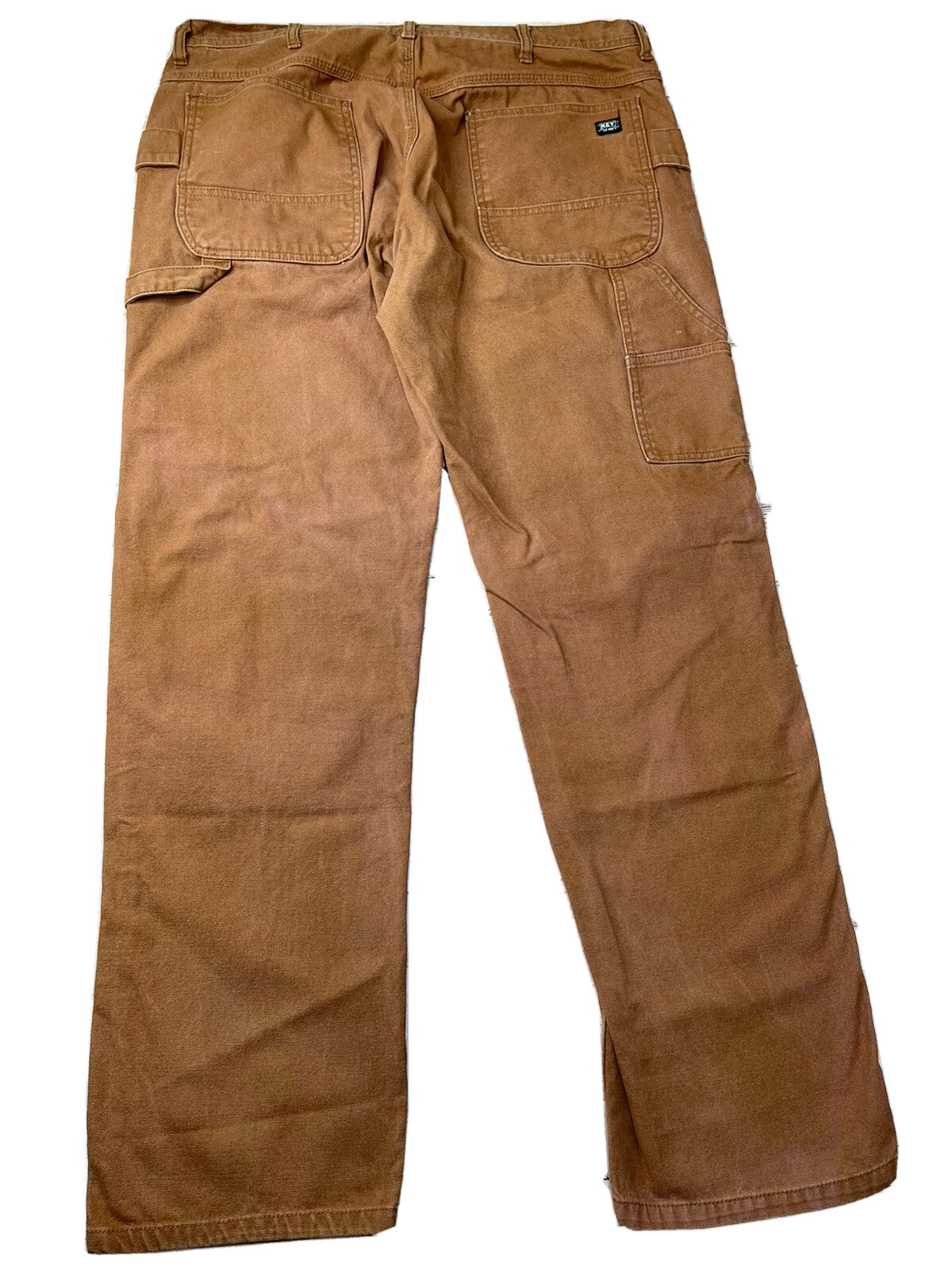 Key Work Pants Men Size 38×34 Brown Duck Carpenter Straight Workwear Canvas.  U8