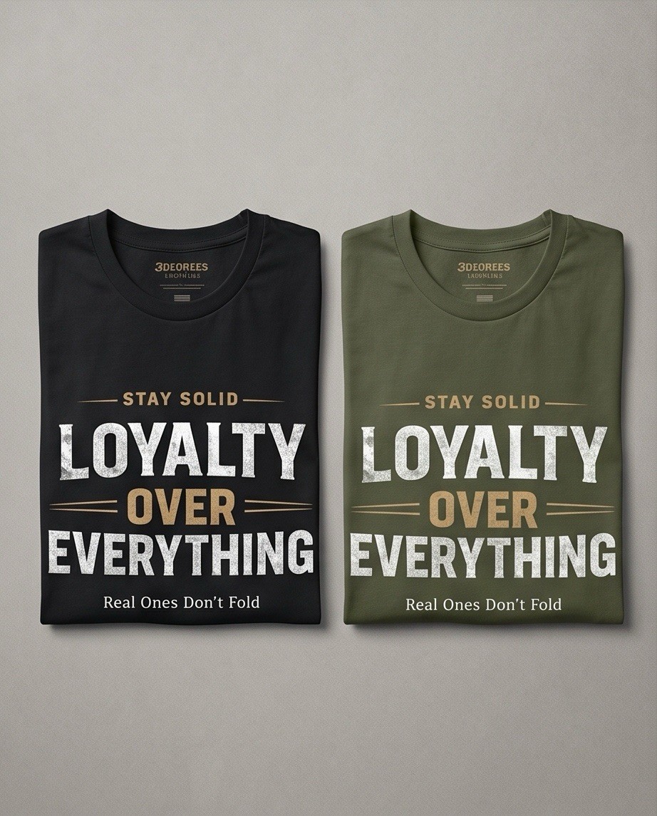 🔥 Man Motivational Graphic Tee Streetwear | Loyalty Over Everything T-shirt gallery