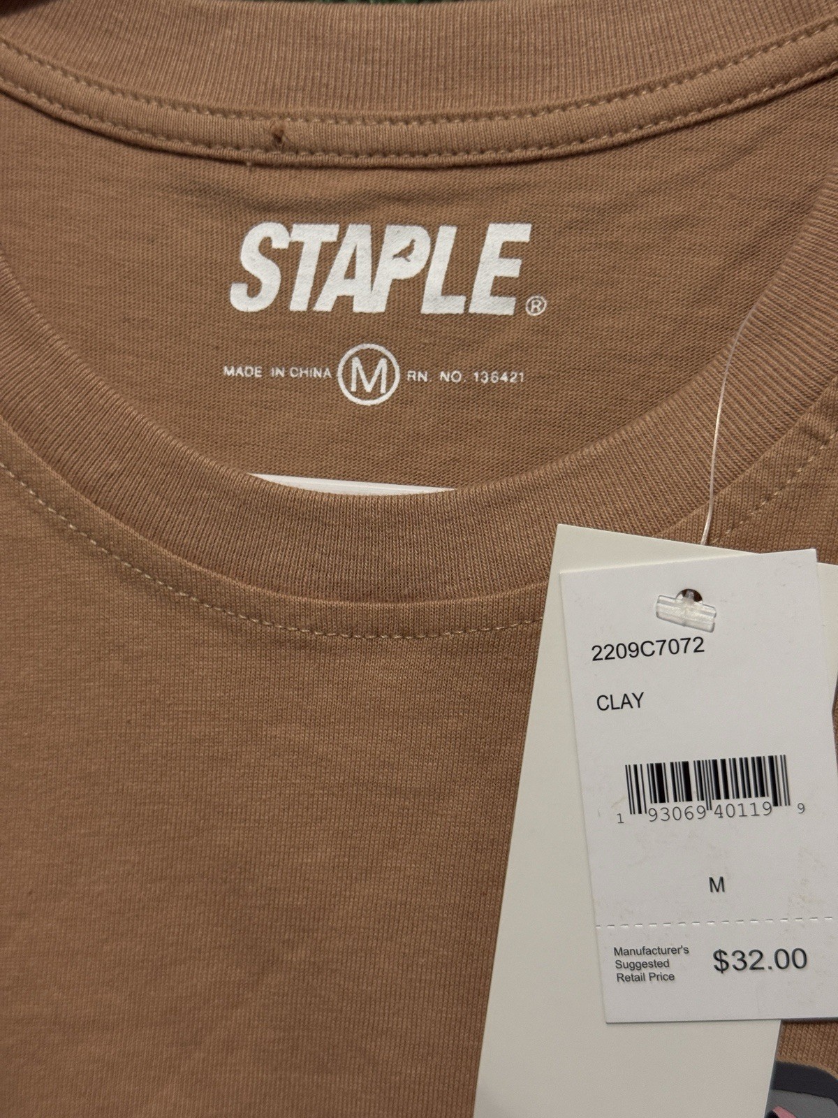 Staple Logo T-Shirt Clay Men’s Size Medium NWT gallery