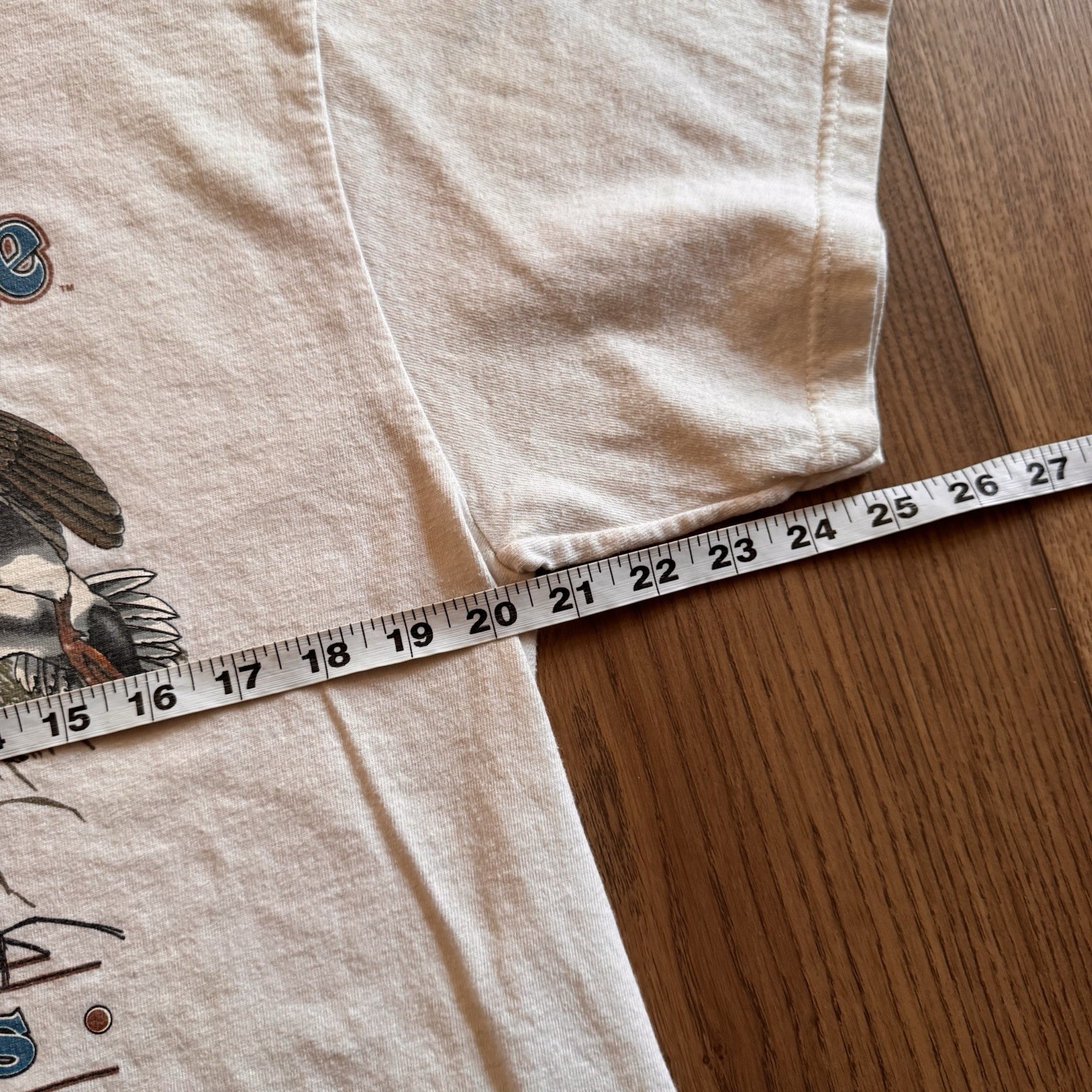 Vintage American Wildlife Mallard Ducks Cream Mens Medium Shirt 90s River Nature gallery