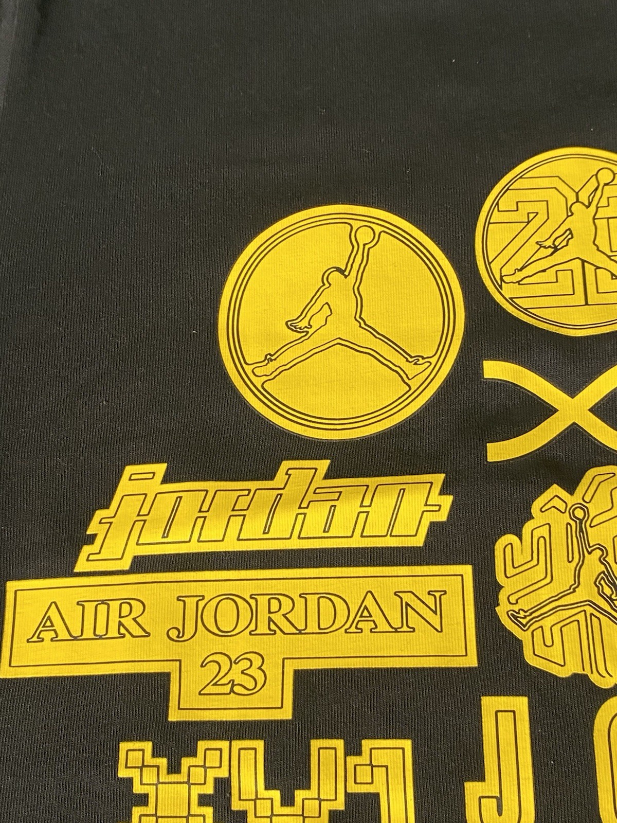 Air Jordan T-Shirt Men’s Black Yellow Graphic Tee Jumpman Nike Basketball Shirt gallery