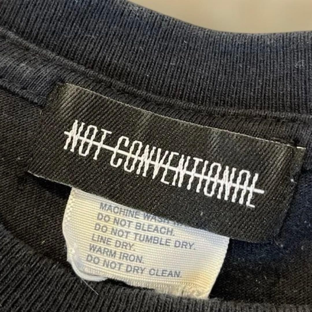 NOT CONVENTIONAL Logo T-Shirt Black Graphic Tee Free Size gallery