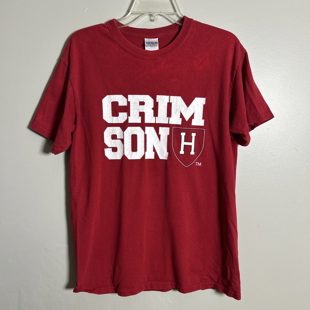 VTG Harvard Crimson Distressed Logo Gildan T-Shirt Men’s Medium Ivy League