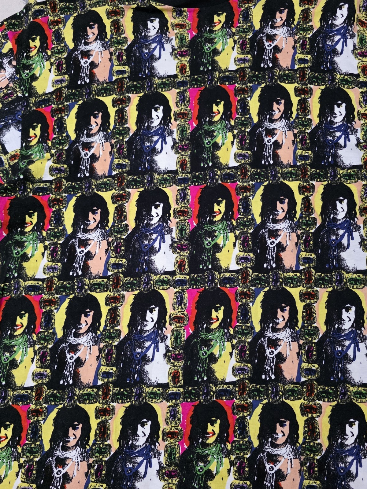 Vintage Michiko Koshino Pop Art Portrait All Over Print Long Sleeve Shirt Mens M gallery