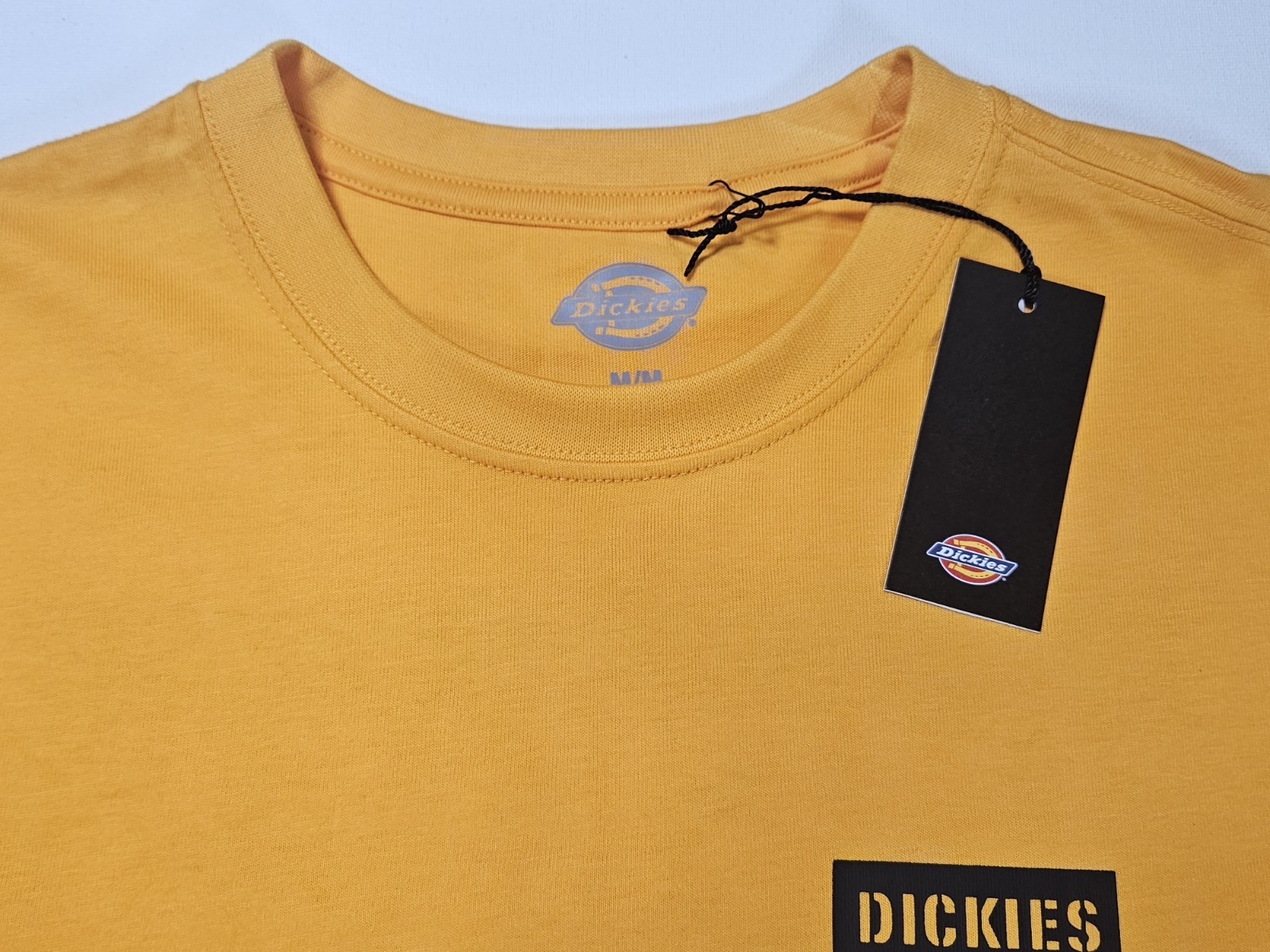 NWT Dickies Workwear Shirt Mens Medium Gold Black Blue Collar Classic Tee gallery