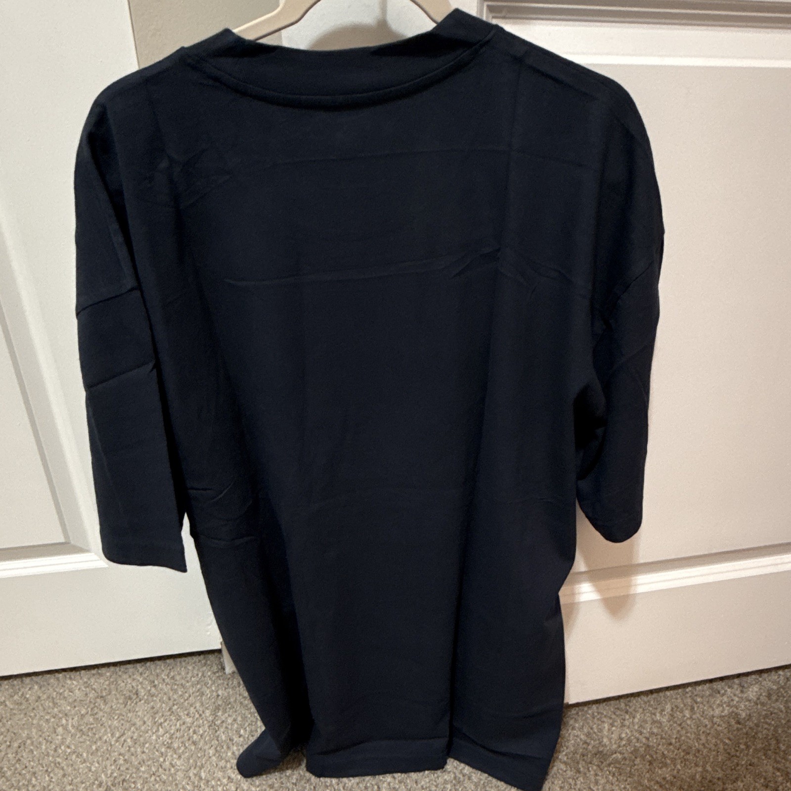YZY Men's Navy Solid Crew Neck Short Sleeve T-Shirt XL Made in Vietnam gallery
