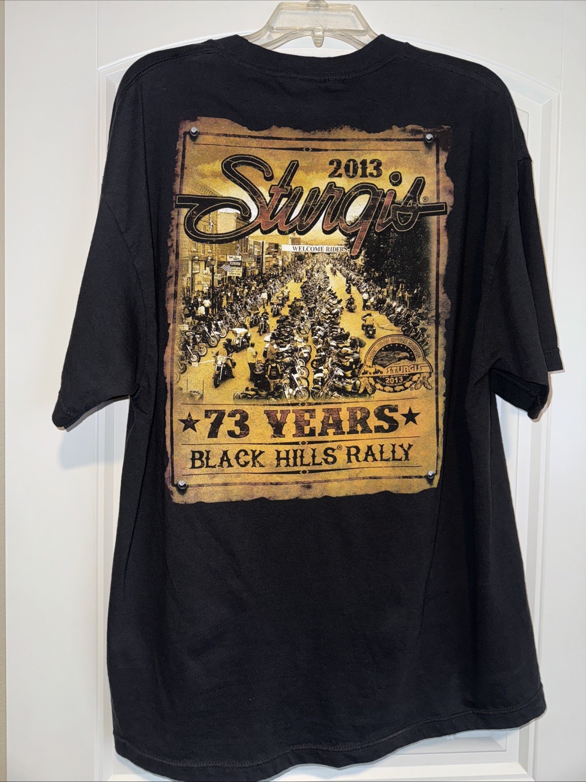 Sturgis Hot Leather Black Hills Rally 2013 XL Harley T Shirt Black Eagle