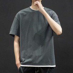 Universal Men’s Polyester Fiber Plain Crew Neck Tee Short Sleeves T-Shirt M-3XL