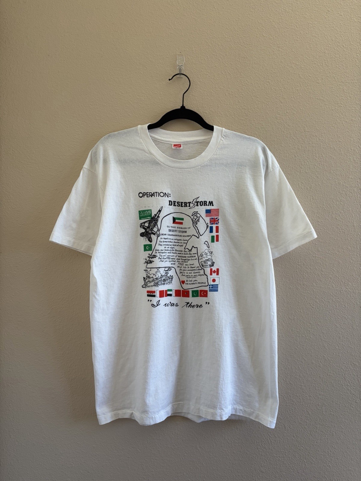 Desert Storm 1991 Letter From Kuwait Military Art Graphic Hanes T-Shirt Men's L gallery