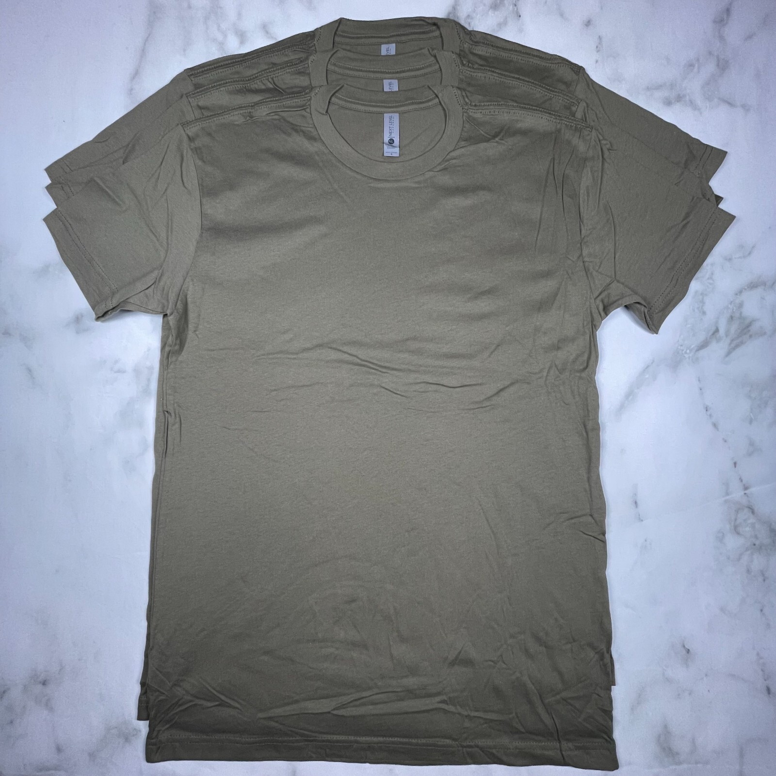 Lot of 3 Next Level Unisex Premium Army TShirts Plain Super Soft US Size S