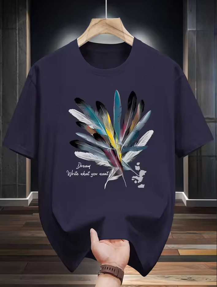 Men’s High Street T-Shirt Y2K Creative Graphic Print Casual Crew Neck Tee gallery