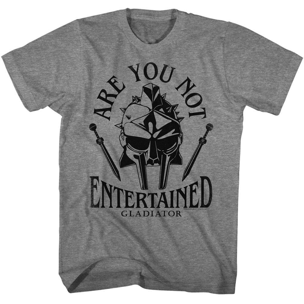 Gladiator Movie Maximus Are You Not Entertained Mask & Swords Men's T Shirt gallery