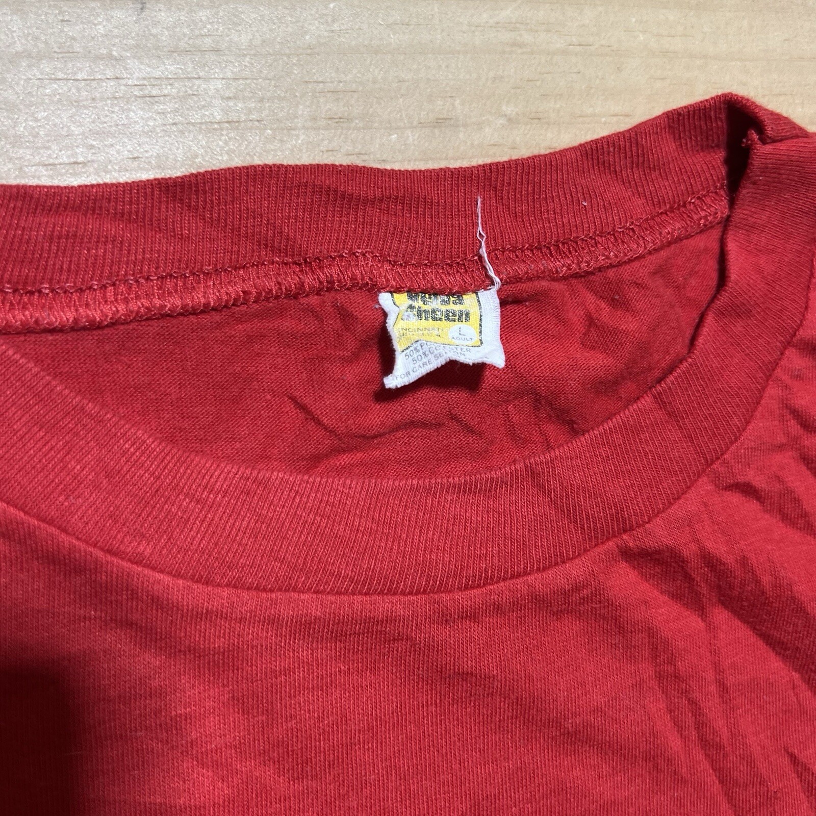 Vintage 70s 80s Indiana University Rainbow Multicolor Spell Out Shirt Size Large gallery