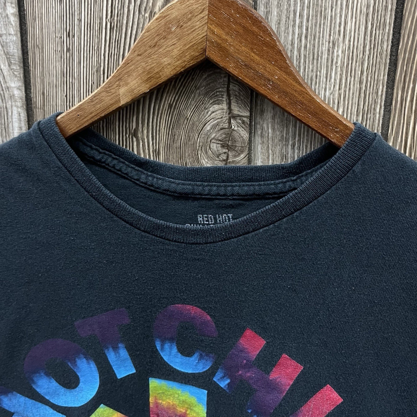 Red Hot Chili Peppers Multicolor Tie Dye Graphic Band Tee Shirt Black Mens Large gallery
