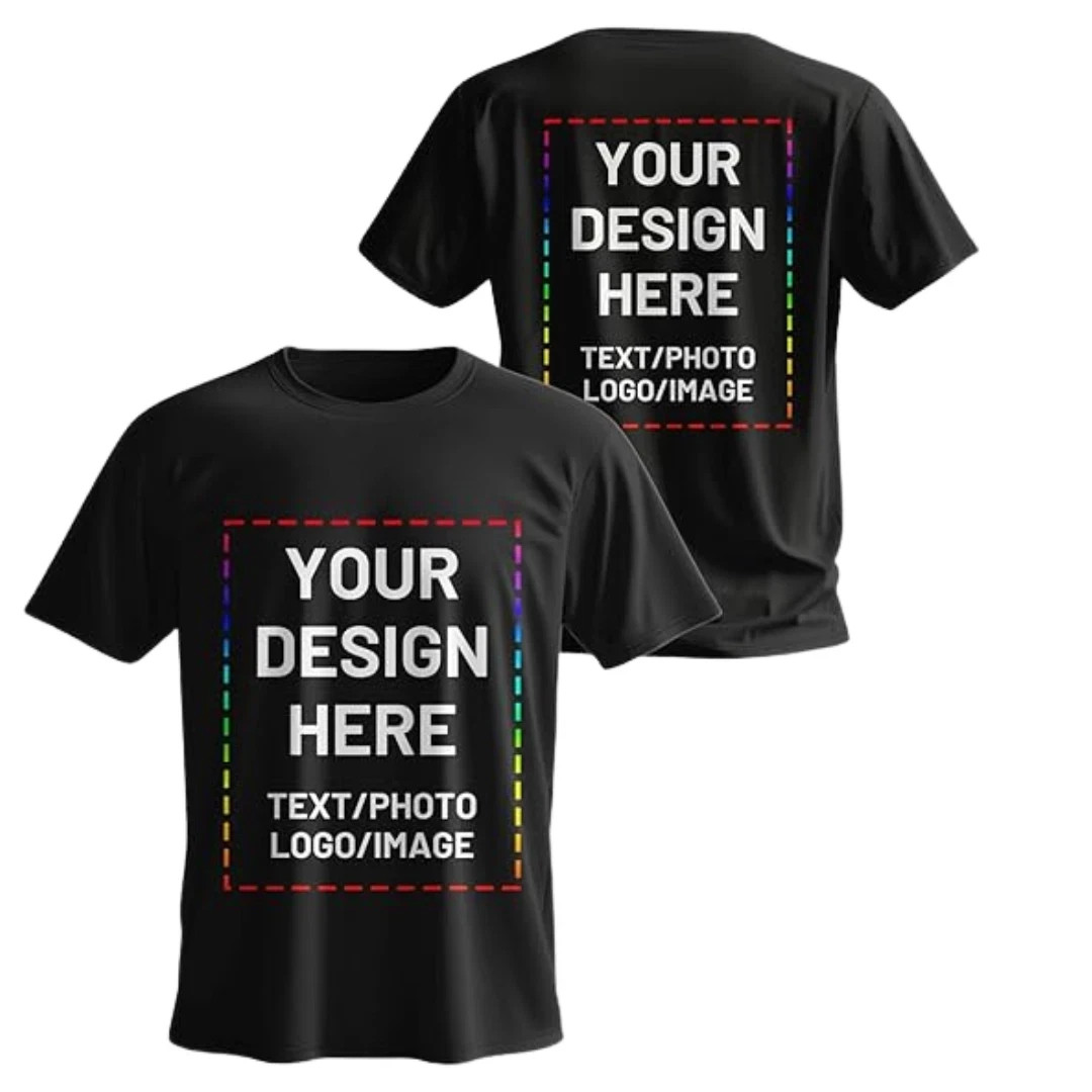Custom T-Shirt Men’s Design Your Own Front Back Print Personalized Tee gallery