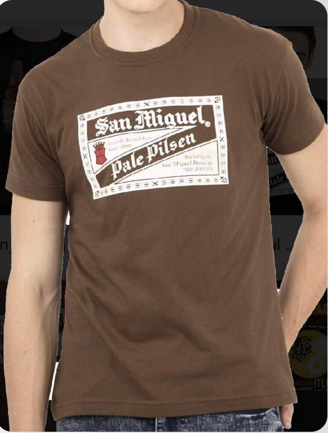 San Miguel Beer Stamp FLOCK Shirt (Brown) Philippines 🇵🇭Represent 🇺🇸Seller gallery