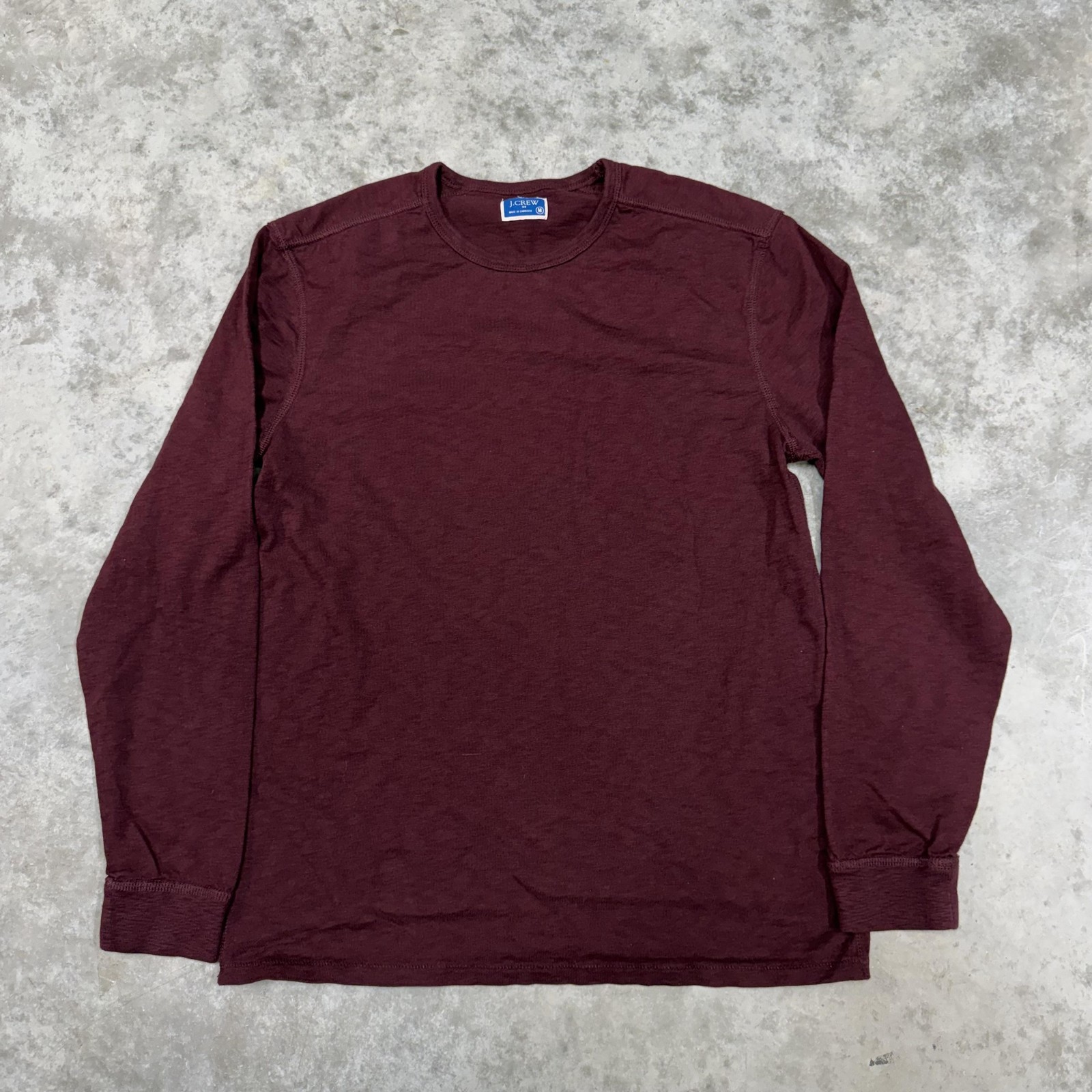 J.Crew Shirt Mens Medium Red Long Sleeve Solid Crewneck Casual Tee Fall Winter gallery