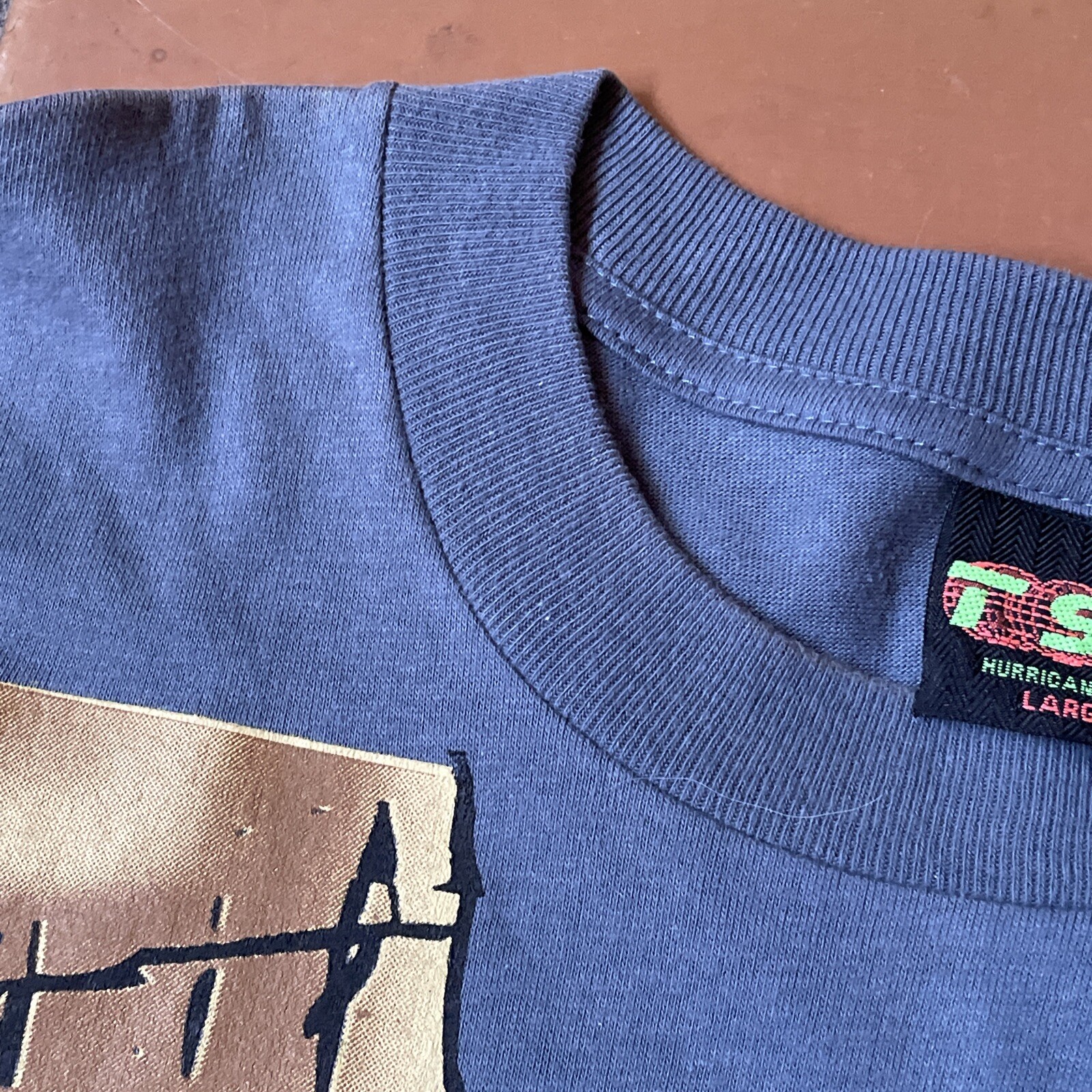 Vtg TSI Mens Large Blue Graphic Print T-Shirt Grandpa Worlds Greatest Fisherman gallery
