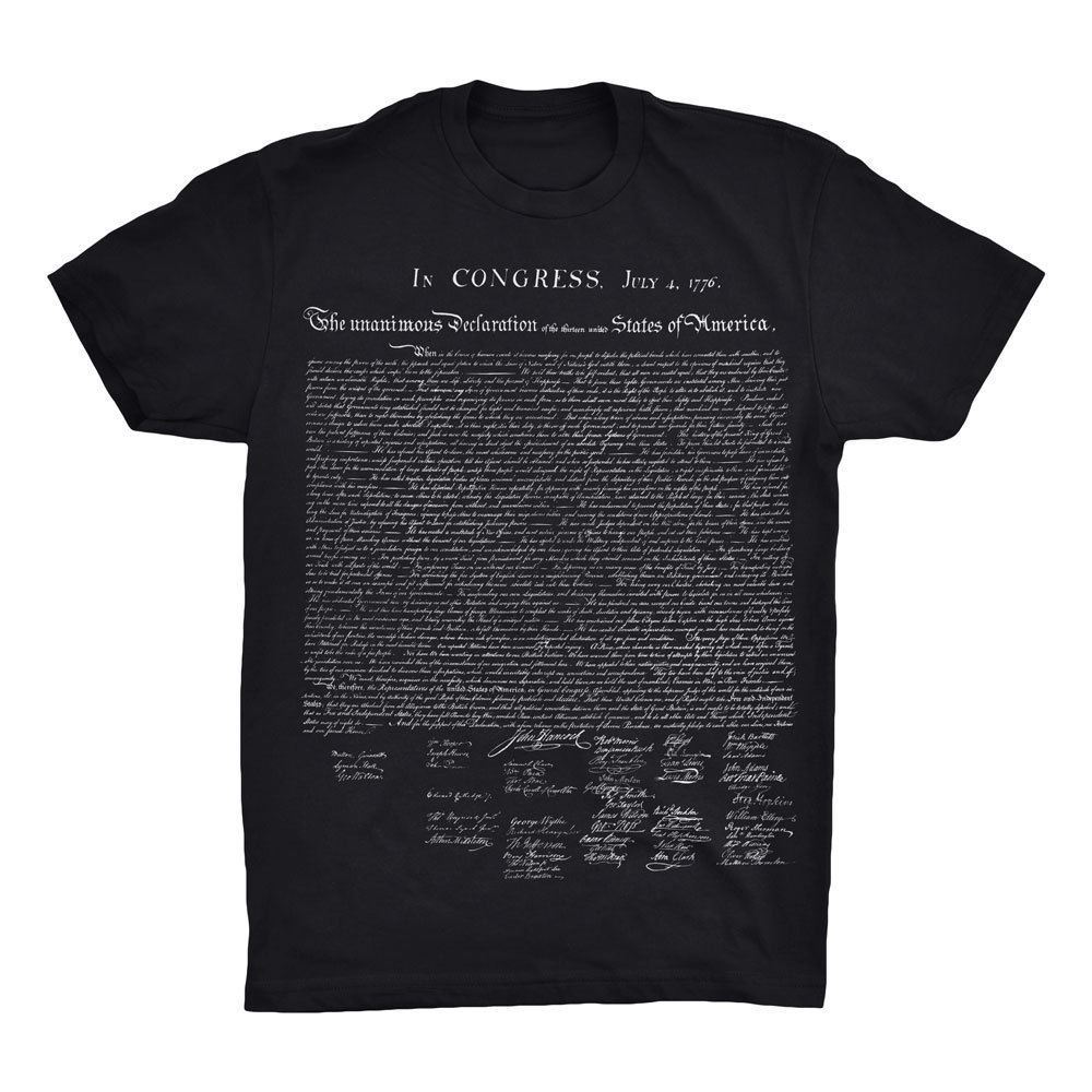 Declaration of Independence T-Shirt 100% Cotton All Sizes S-4XL NEW